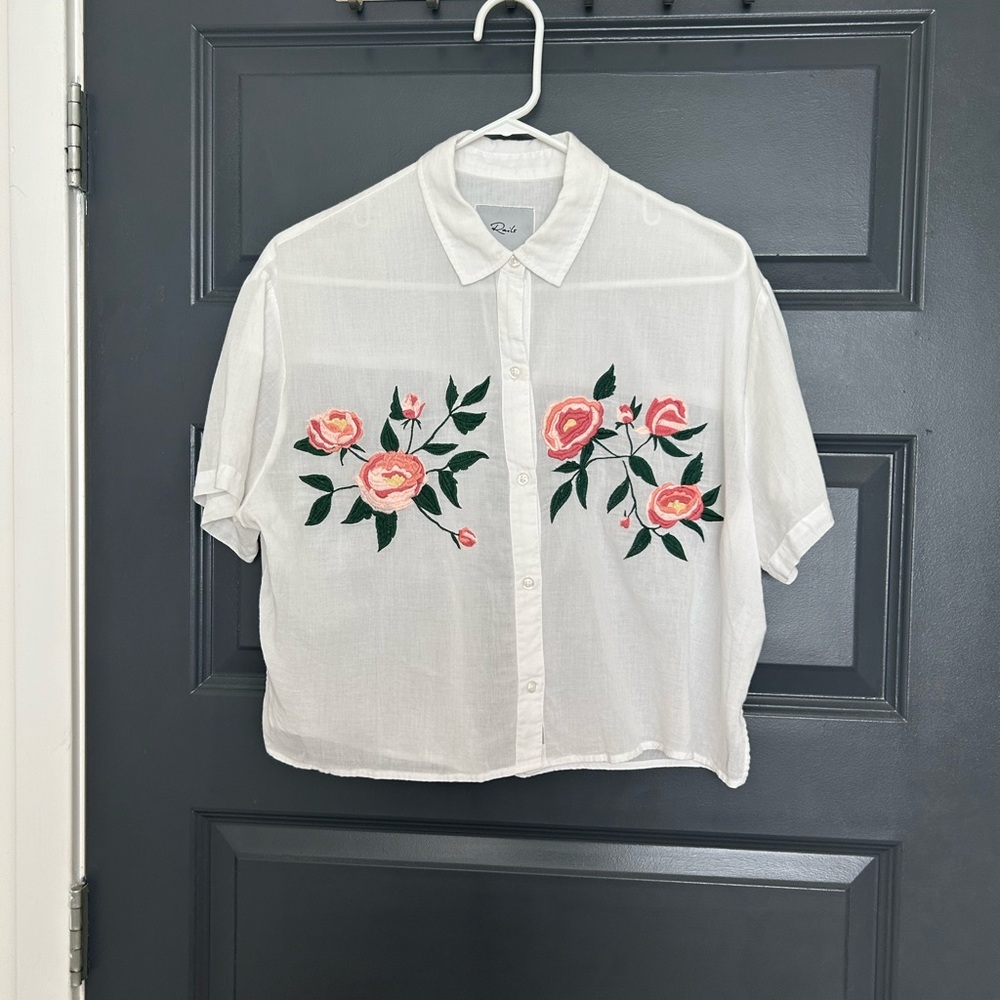 Rails Floral Embroidered Button Down Shirt
